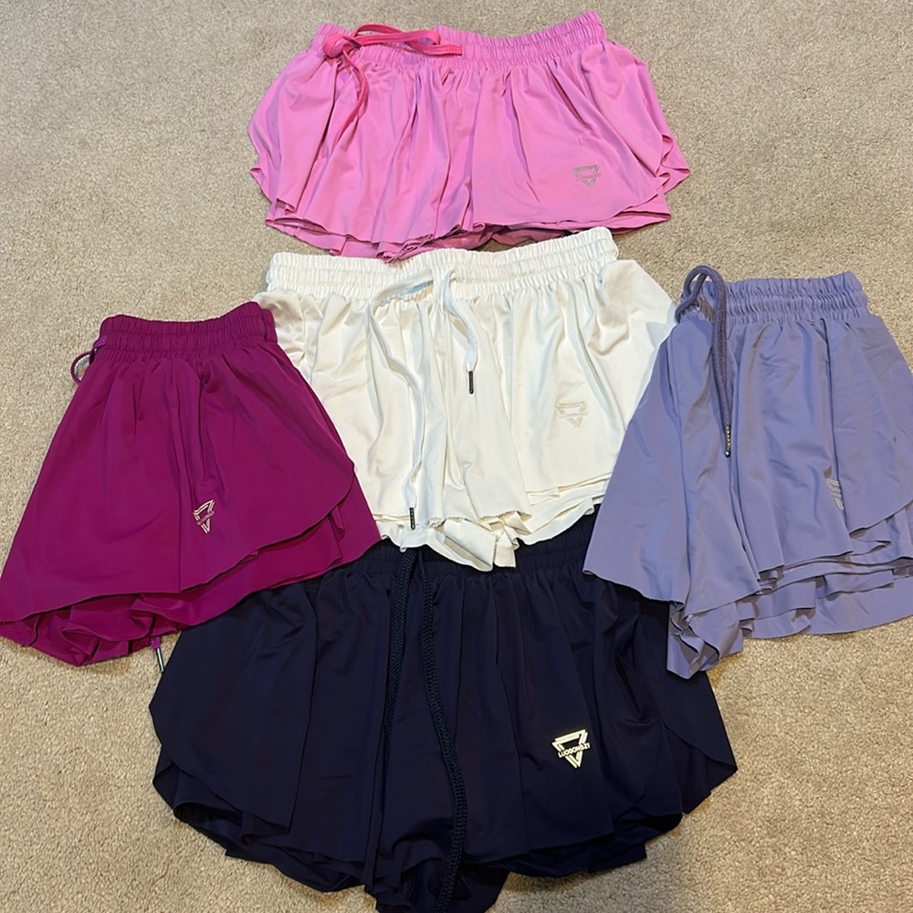 Luogongzi flowy shorts- size S/M-magenta, white, pink, navy blue and lavender.